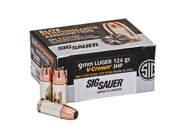 Sig Sauer Elite 9mm 124GR V-Crown JHP